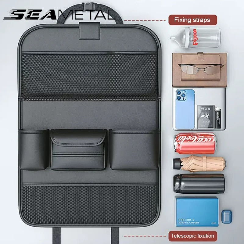 SEAMETAL Car Seat Back Organizer Auto Back Seat Storage Bag with Foldable Table Tray