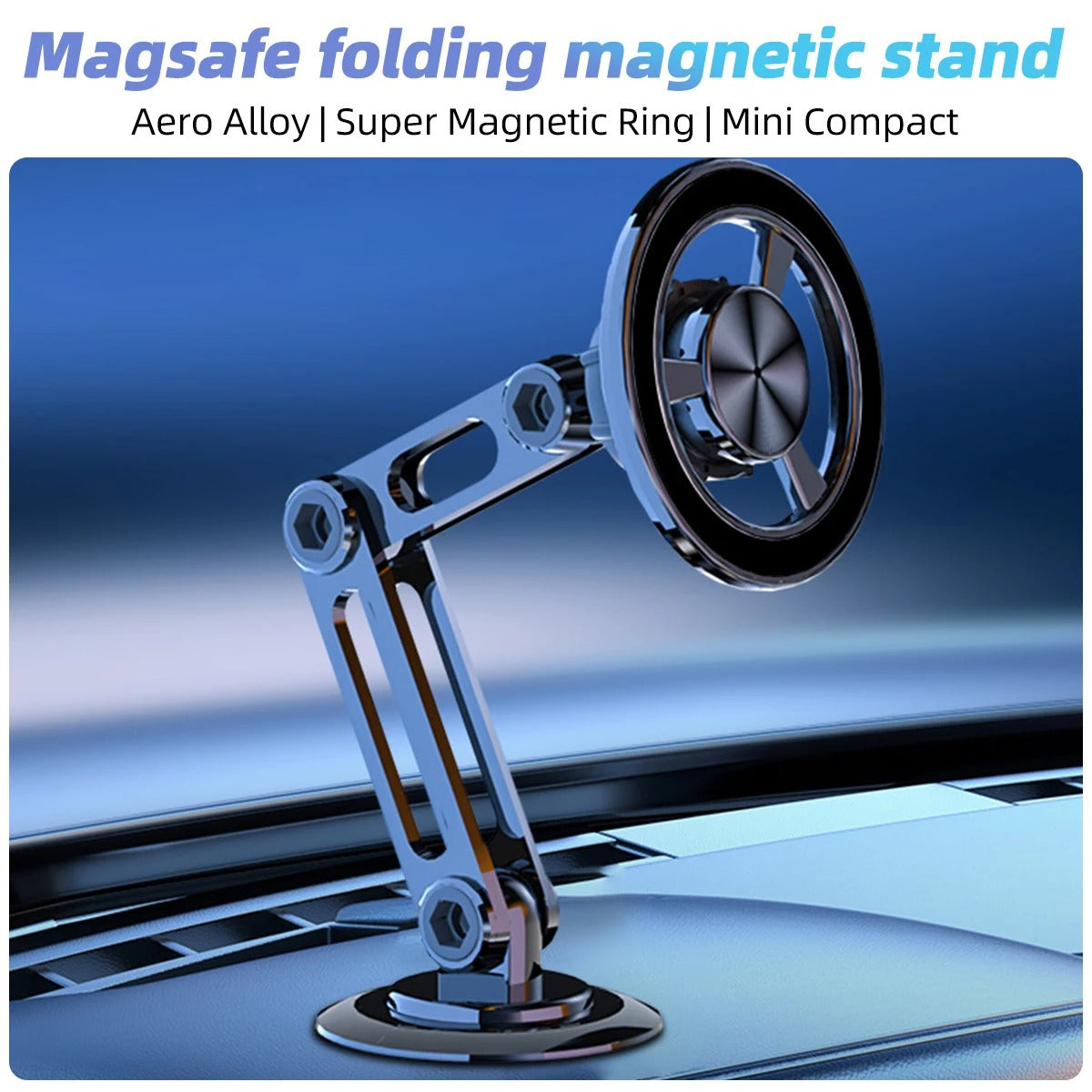 McGiLLon Magsafe 720 Rotate Metal Magnetic Car Phone Holder Foldable Phone Stand