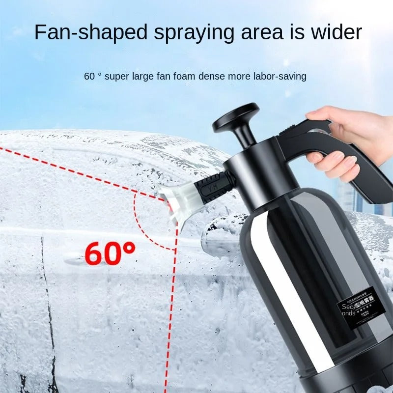 2L Hand Pump Foam Sprayer with 3 Types of Nozzle Hand Pneumatic Foam Cannon Snow