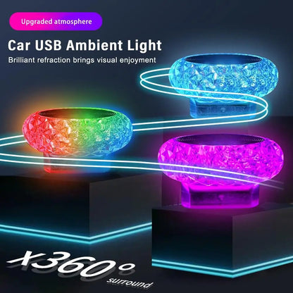 Portable Car USB Ambient Light Mini LED Decorative Atmosphere Lamps For Auto