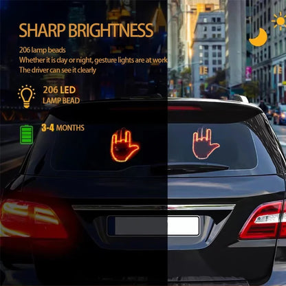 Car Finger Light with Remote Control Led Lighting Gesture Light Road Rage Sign Middle