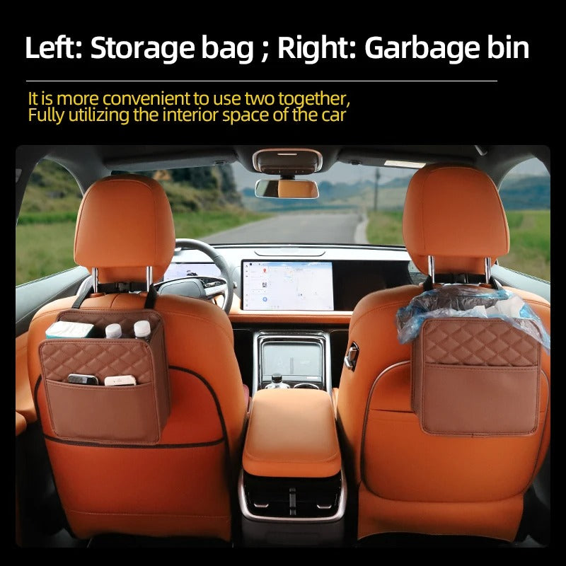 Multifunctional car seat storage bag Leather storage bag Garbage bag Storage bag