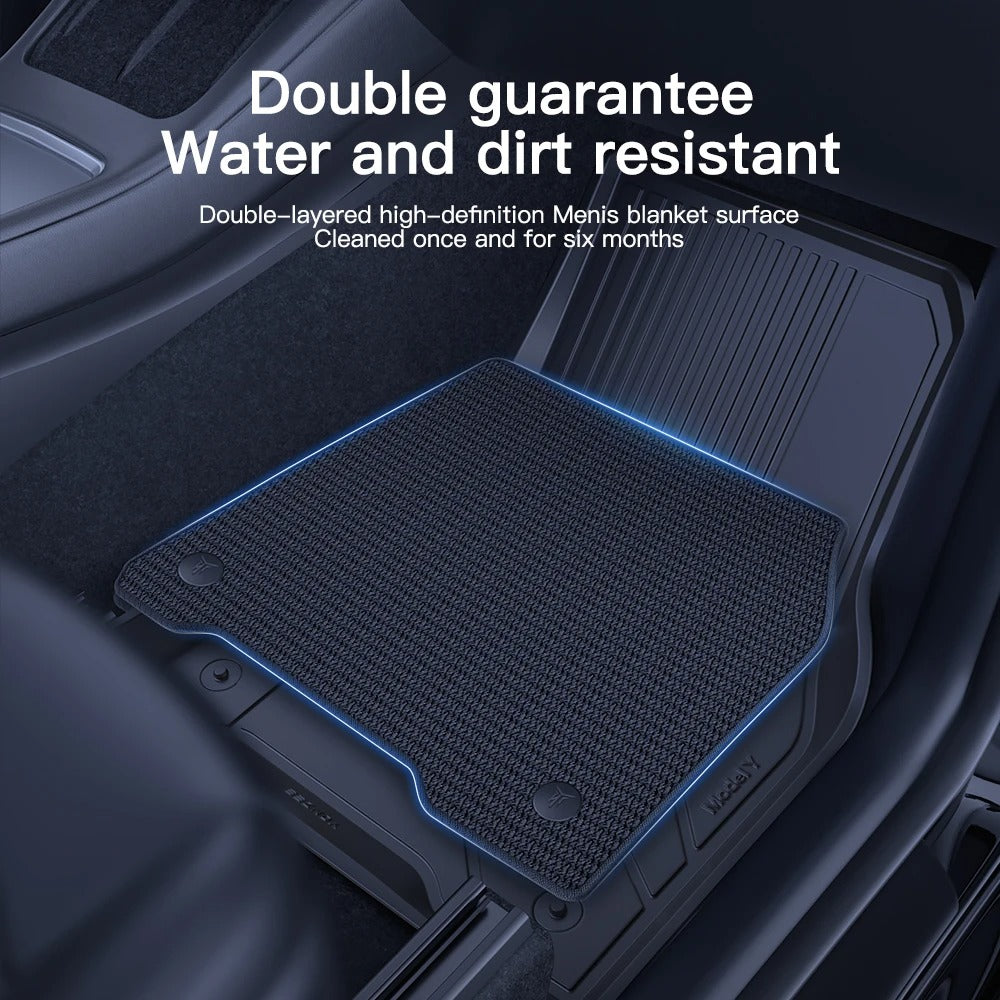 YZ For Tesla Floor Mats Model 3 Y 2021-2024 Car Four Seasons Waterproof Non-slip Floor