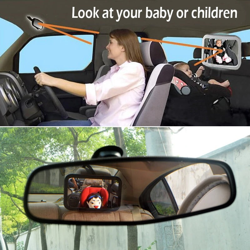 Baby Car Mirror Adjustable Car Back Seat Rearview Facing Headrest Mount Child Kids