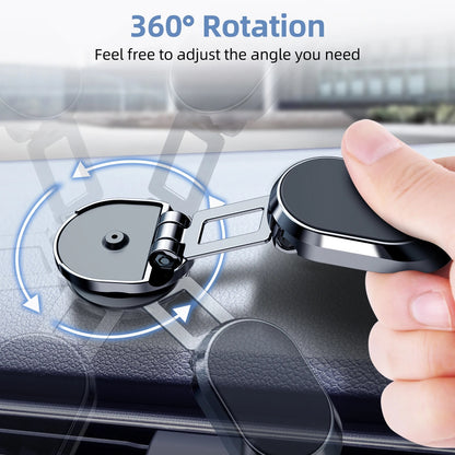 Magnetic Car Phone Holder Magnet Phone Bracket Foldable Dashboard Stand 360-degree