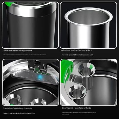 Car Ashtray LED Light Alloy Ash Tray Aluminum Cup Portable Smokeless Auto Ashtray