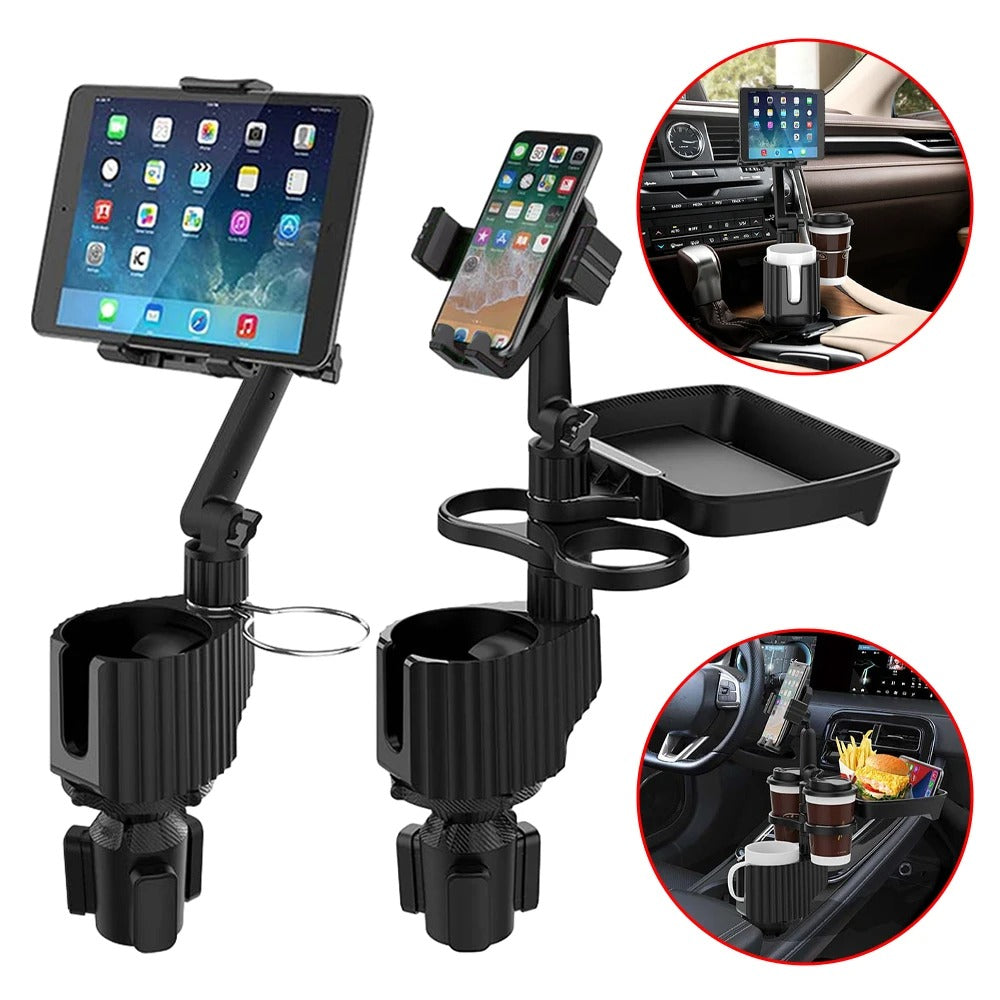 5 in 1 Car Tablet Stand Cup Holder Expander Multifunctional Adjustable Drinking Bottle