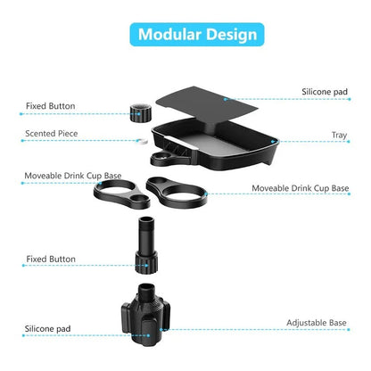 Dual Cup Holder Expander Adjustable for 360°Rotating Multifunctional Car Seat Cup