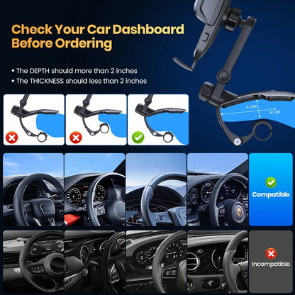 TOPK Dashboard Mobile Car Phone Holder Clip Mount CellPhone Stand In Car GPS Support