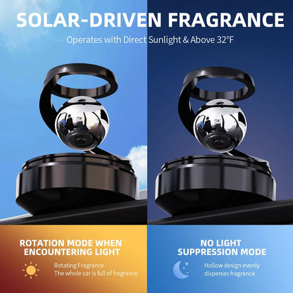 Solar Energy Car Air Freshener Solar Rotation Suspension Auto Fragrance