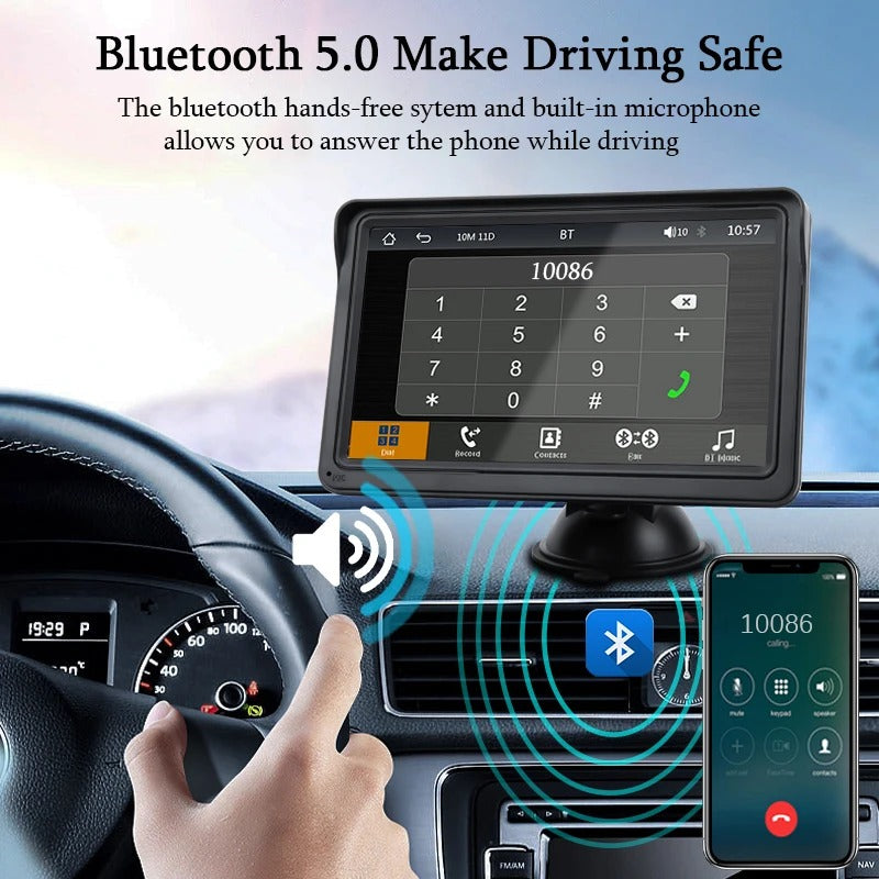 Hippcron CarPlay Android Auto Car Radio Multimedia Video Player 7inch Portable Touch