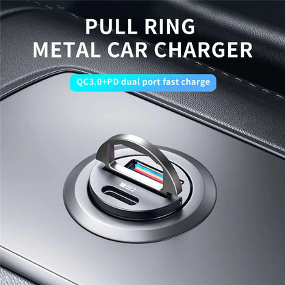100W/200W QC3.0 PD Mini Car Charger 12-24V Lighter Fast Charging Car USB Type C Charger