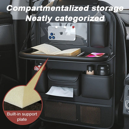 SEAMETAL Car Seat Back Organizer Auto Back Seat Storage Bag with Foldable Table Tray