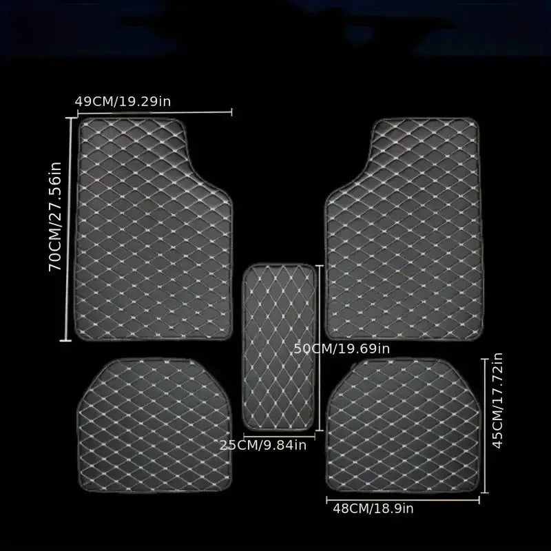 5 pcs Waterproof Leather Car Floor Mats Universal Auto Foot Pad Protector Automobile