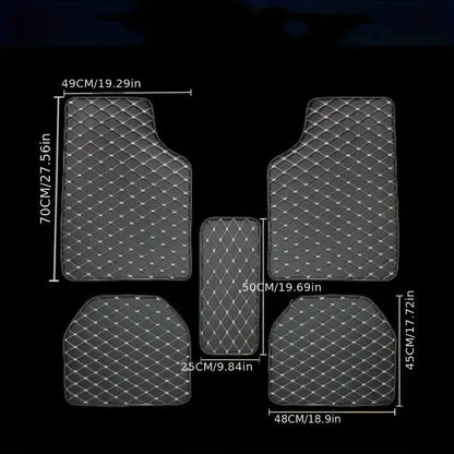 5 pcs Waterproof Leather Car Floor Mats Universal Auto Foot Pad Protector Automobile