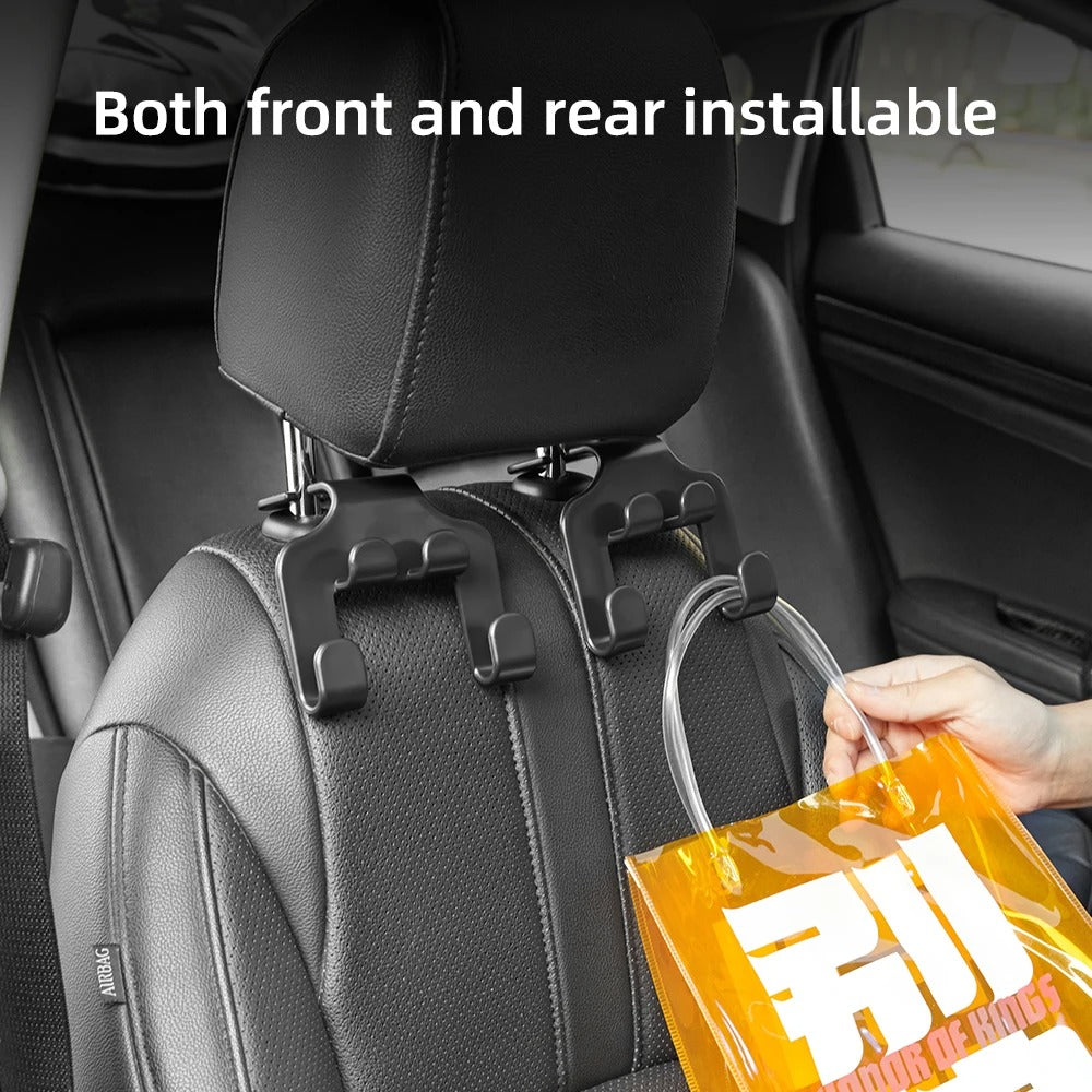 Car Seat Headrest Hook 4 Pack Hanger Storage Organizer Universal for Handbag Purse