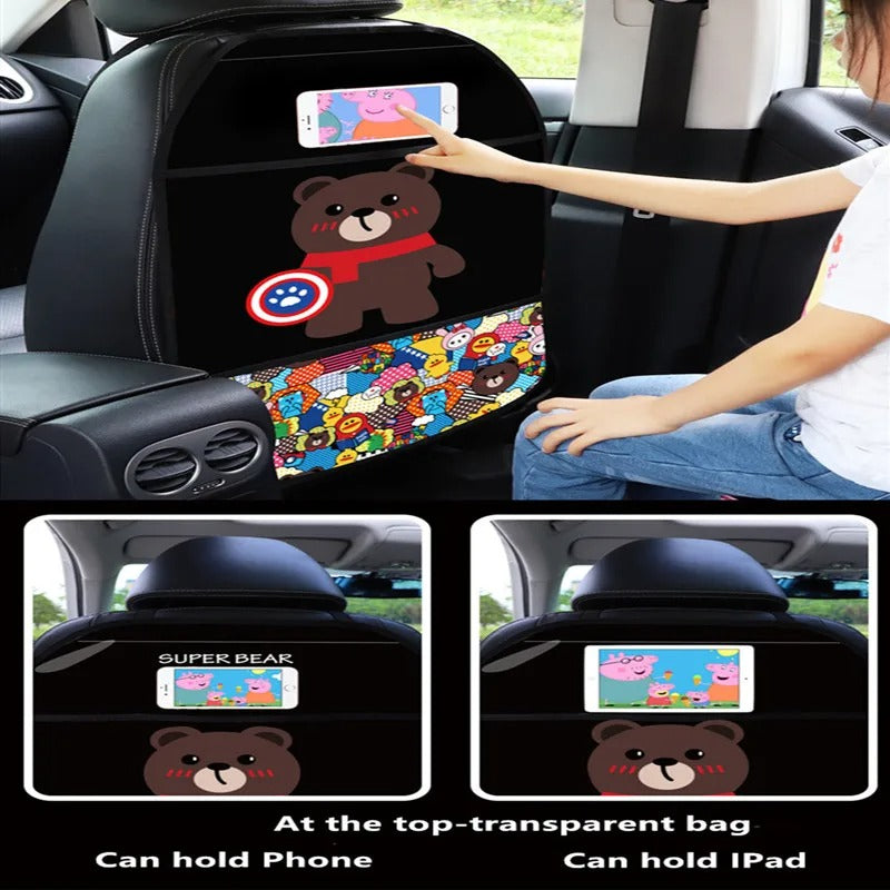 1PCS Car Seat Back Cover Protector for Kids Cartoon Car Anti Kick Mat