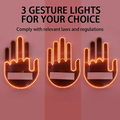 Car Finger Light with Remote Control Led Lighting Gesture Light Road Rage Sign Middle Finger