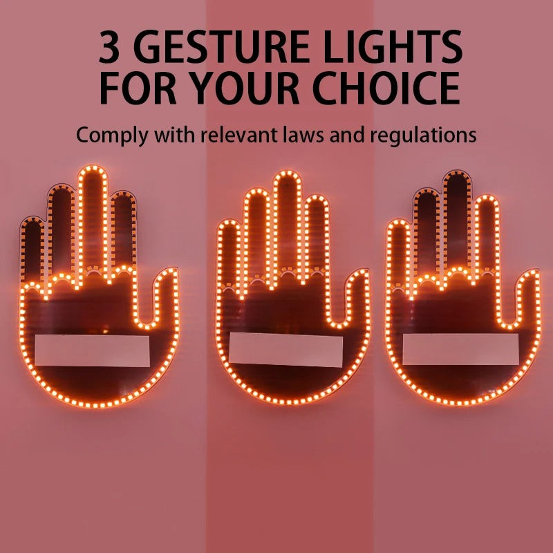 Car Finger Light with Remote Control Led Lighting Gesture Light Road Rage Sign Middle