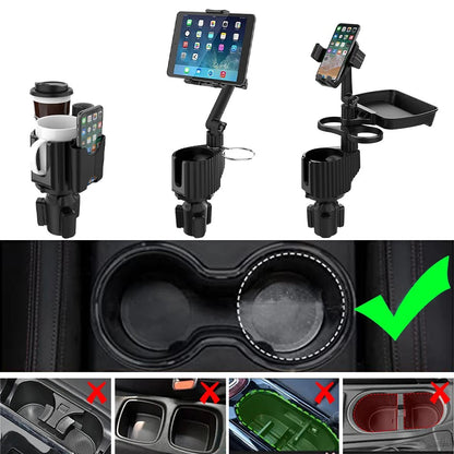 5 in 1 Car Tablet Stand Cup Holder Expander Multifunctional Adjustable Drinking Bottle