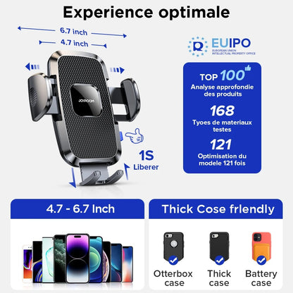 Dashboard Phone Holder for Car【360° Widest View】9in Flexible Long Arm, Universal