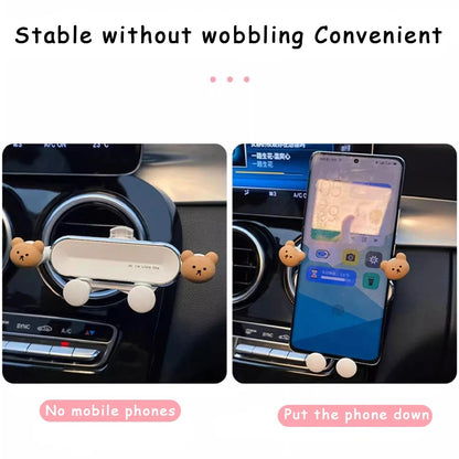 Cute Car Mobile Phone Bracket Creative Cartoon Car Air Outlet Clip Mount