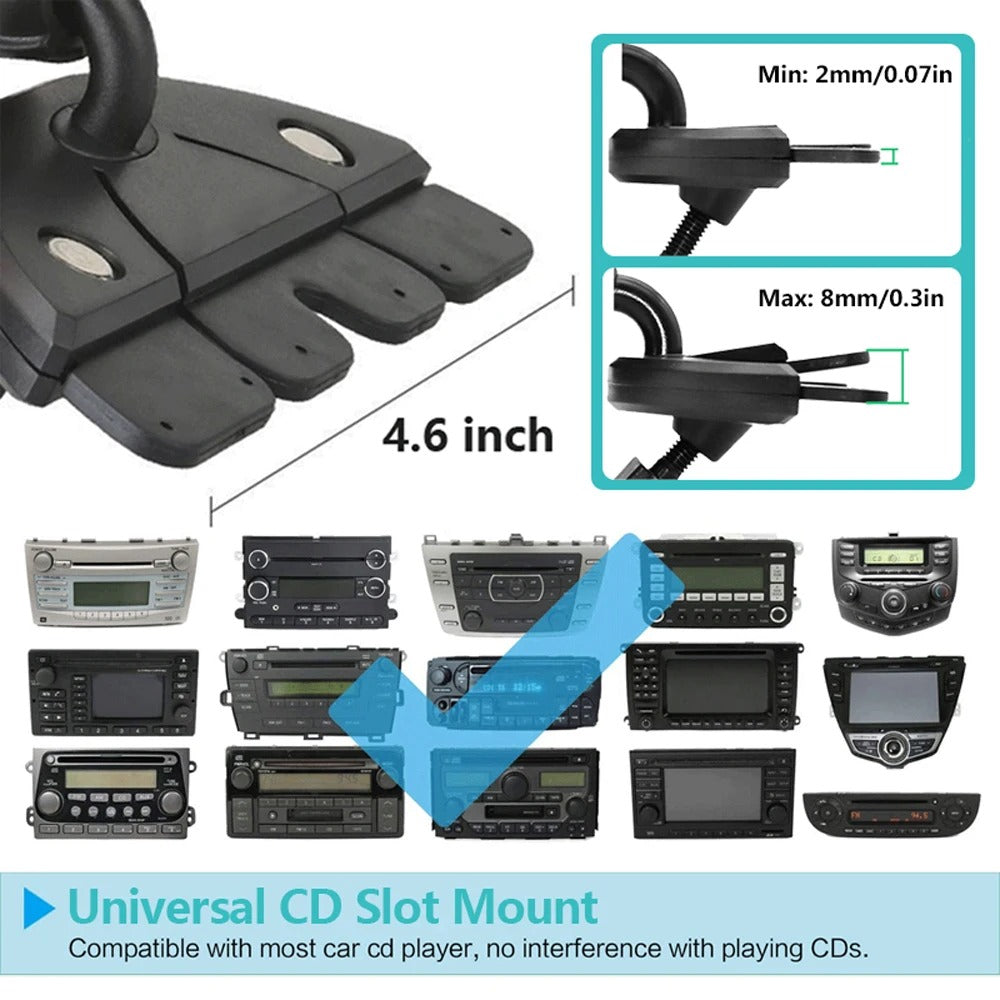 Car Mounted Magnetic Mobile Phone CD Slot Holder Smartphone Built-in 6 Powerful