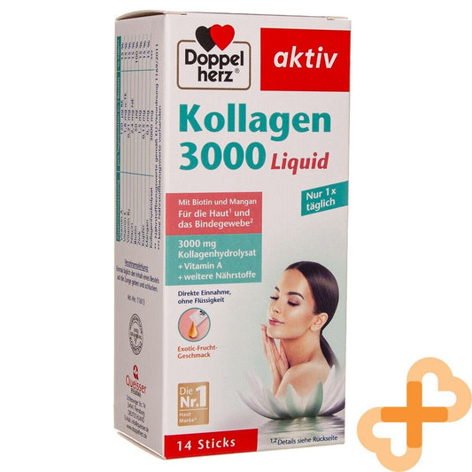 DOPPELHERZ AKTIV Kollagen 3000 Liquid Solution 14 Units Skin Supple